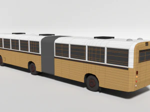 low poly cartoon retro bus 3D Model