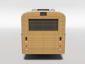 low poly cartoon retro bus 3D Model