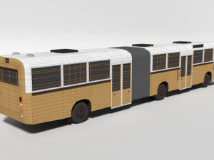 low poly cartoon retro bus 3D Model