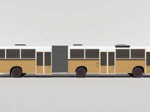low poly cartoon retro bus 3D Model