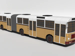 low poly cartoon retro bus 3D Model