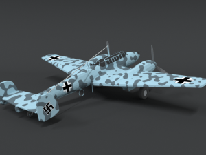low poly cartoon messerschmitt bf110 wwii airplane 3D Модель