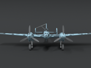low poly cartoon messerschmitt bf110 wwii airplane 3D Модель
