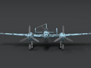 low poly cartoon messerschmitt bf110 wwii airplane 3D Model