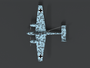 low poly cartoon messerschmitt bf110 wwii airplane 3D Модель