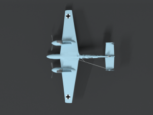 low poly cartoon messerschmitt bf110 wwii airplane 3D Модель