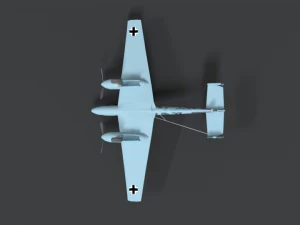 low poly cartoon messerschmitt bf110 wwii airplane 3D Model