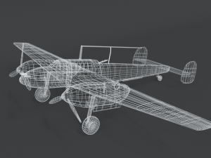 low poly cartoon messerschmitt bf110 wwii airplane 3D Модель