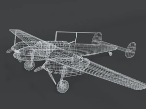 low poly cartoon messerschmitt bf110 wwii airplane 3D Model