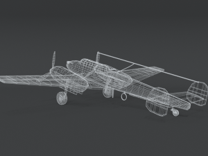low poly cartoon messerschmitt bf110 wwii airplane 3D Модель