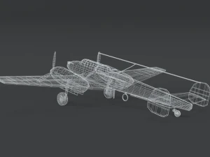 low poly cartoon messerschmitt bf110 wwii airplane 3D Model
