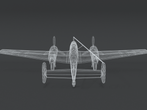 low poly cartoon messerschmitt bf110 wwii airplane 3D Модель