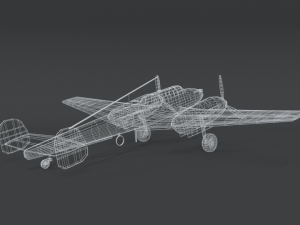 low poly cartoon messerschmitt bf110 wwii airplane 3D Модель