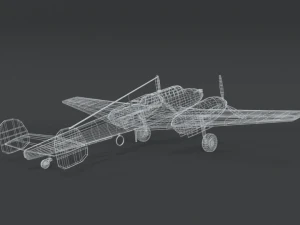 low poly cartoon messerschmitt bf110 wwii airplane 3D Model