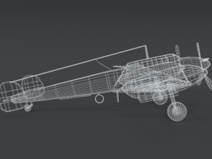 low poly cartoon messerschmitt bf110 wwii airplane 3D Модель