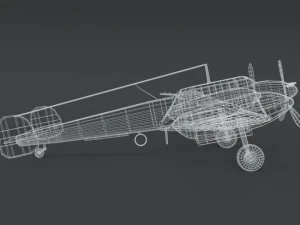 low poly cartoon messerschmitt bf110 wwii airplane 3D Model