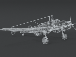 low poly cartoon messerschmitt bf110 wwii airplane 3D Модель