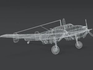 low poly cartoon messerschmitt bf110 wwii airplane 3D Model