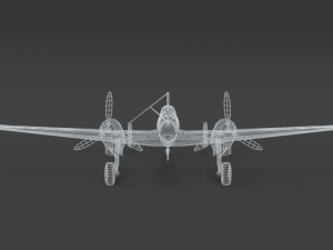 low poly cartoon messerschmitt bf110 wwii airplane 3D Модель