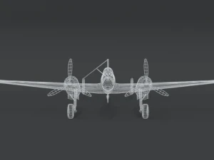 low poly cartoon messerschmitt bf110 wwii airplane 3D Model
