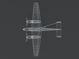 low poly cartoon messerschmitt bf110 wwii airplane 3D Модель