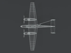 low poly cartoon messerschmitt bf110 wwii airplane 3D Model