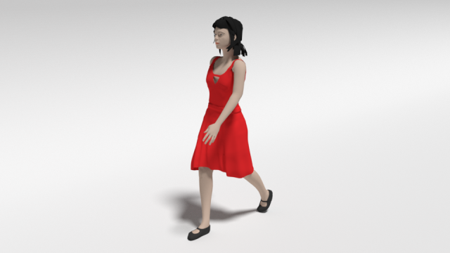 cartoon walking woman 3D Model .c4d .max .obj .3ds .fbx .stl .blend 