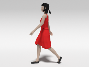 cartoon walking woman 3D Model