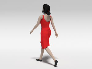 cartoon walking woman 3D Model