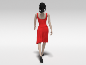 cartoon walking woman 3D Model