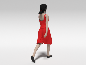 cartoon walking woman 3D Model