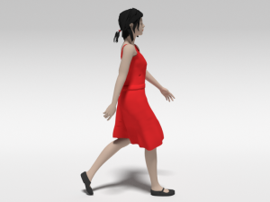 cartoon walking woman 3D Model