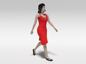 cartoon walking woman 3D Model