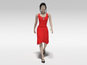 cartoon walking woman 3D Model