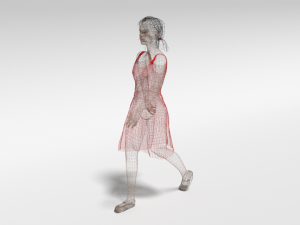 cartoon walking woman 3D Model