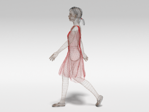 cartoon walking woman 3D Model