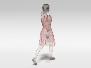 cartoon walking woman 3D Model