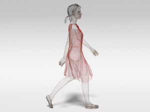 cartoon walking woman 3D Model