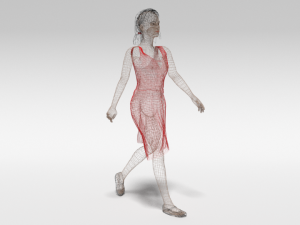 cartoon walking woman 3D Model
