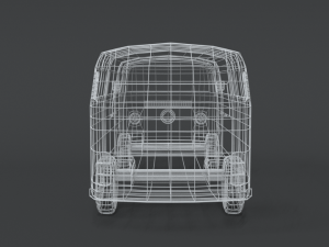 low poly cartoon retro van Modello 3D