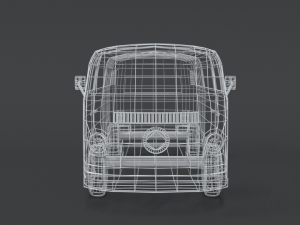 low poly cartoon retro van Modello 3D