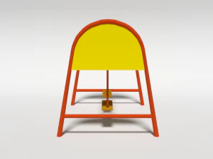 low poly cartoon playground swing 3D Model