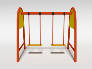 low poly cartoon playground swing 3D-Modell
