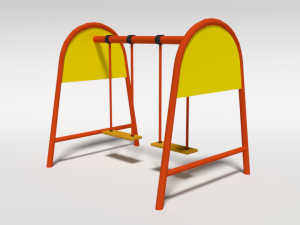 low poly cartoon playground swing 3D-Modell