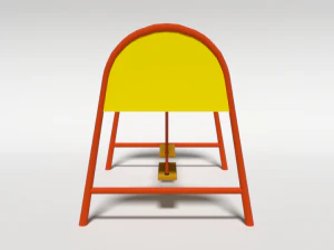low poly cartoon playground swing 3D Model