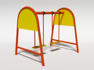 low poly cartoon playground swing 3D-Modell