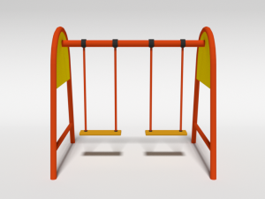 low poly cartoon playground swing 3D-Modell