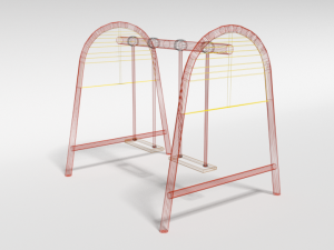 low poly cartoon playground swing 3D-Modell