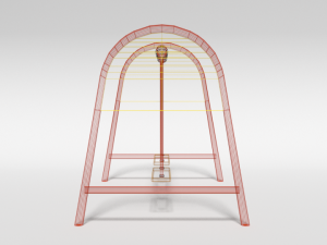 low poly cartoon playground swing 3D-Modell