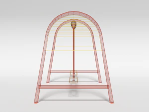 low poly cartoon playground swing 3D Model